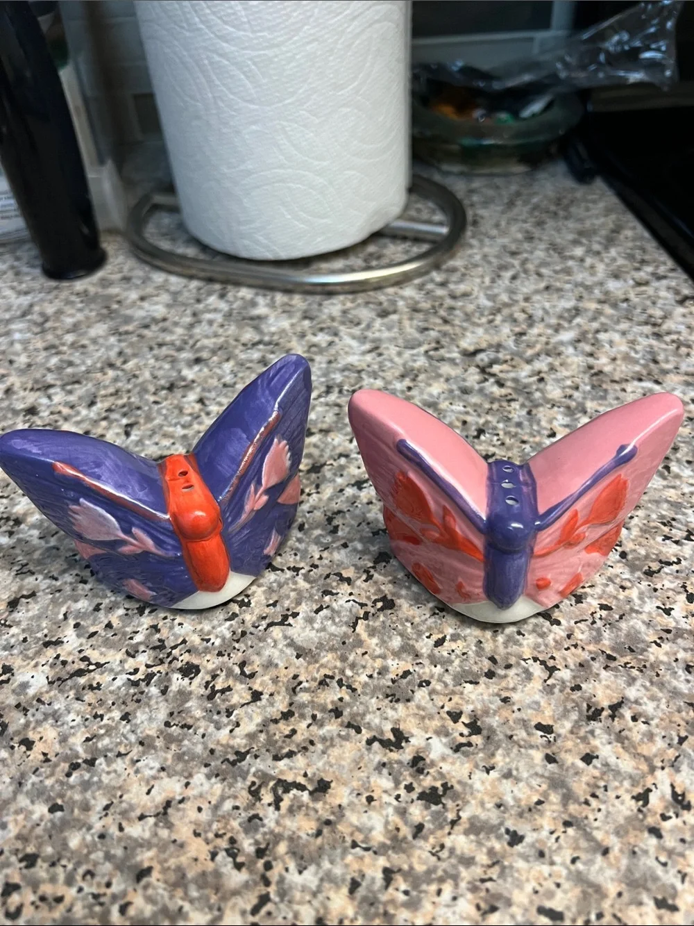 Butterfly-Ceramic Salt and Pepper Shakers